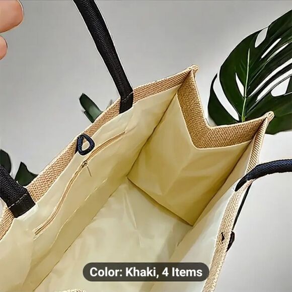 Novelty Burlap Tote - Picture 3 of 6